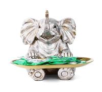 Statue D'éléphant, Sculpture D'éléphant Plateau Décoratif en Résine Figurines D'éléphants Vide-Porte-Clés Boîte à Bonbons Et Bijoux pour Entrée Salon Ou Bureau