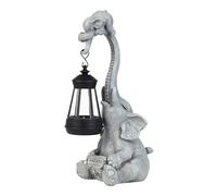 Statue d'éléphant solaire - 4,53x6.1In Figurine de résine légère LED pour jardin extérieur, lampe de jardin avec décoration animale mignonne, sculpture d'éléphant pour le patio, balcon, pendaison de m