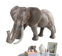 Statue d'éléphant solide - Figurine réaliste de la faune | Modèle de décora