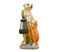Statue des jardins Meerkat - Statues animales de lanterne solaire | Sculptures de mère et de bébé suerkats | Présentation du jardinage | Figurine à collectionner pour Patio Lawn Yard Art décorations