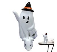Statue d'Halloween fantôme marchant - Petite sculpture effrayante - Statue de chien fantôme d'Halloween en résine, statue de chien fantôme pour décoration intérieure et extérieure