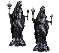 Statue d'Hécate Niktipolos, la sorcière de la Nuit, déesse Grecque de la Magie accompagnée de Chiens, Statue de Phōsphōrōs, porteuse de lumière ou étoile du Matin, Figurine Gothique en résine pour A