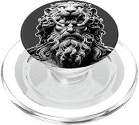 Statue d'Hercule Lion Mythologie Grecque Blackwork PopSockets PopGrip pour MagSafe
