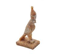 Statue d'Horus Faucon Dieu de la force et de la protection, fabriquée de granit à la main en Égypte. Hauteur 15 cm, profondeur 9 cm et largeur 5,5 cm environ.
