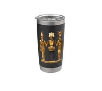 Statue d'Horus Osiris et Isis de la Trinité égyptienne dorée Gobelet isotherme en acier inoxydable double paroi