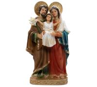 Statue d'intérieur Sainte Famille | Personnages Marie et Joseph tenant l'enfant Jésus | Décoration d'intérieur chrétienne classique | Excellent cadeau catholique pour les mariages et les pendaisons de
