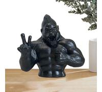 Statue d'orang-outan, décoration de bureau de salle de figurines de jouet de singe, simulation de statue d'orang-outan, décoration décorative pour le caractère d'animaux amusants pour adolescent