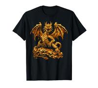 Statue dorée de Dragon Sculpture T-Shirt