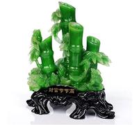 Statue d'ornement en Bambou Porte-Bonheur et Grenouille d'argent, Attire la Richesse et la Bonne Chance, décoration pour Le Bureau ou la Maison, Vert