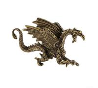 Statue Dragon pour cuivre Laiton 6.5cm pour déco Vintage Statue | Finition vintage, aspect pour ancien, laiton massif, détail pour précis, pour style classique unique