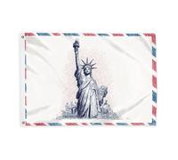 Statue drapeaux pour extérieur, lampe torche patriotique vintage, livre de l'indépendance, drapeaux rouges avec bannière en corde, décoration d'extérieur résistante à la décoloration pour porche