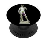 Statue drôle David Michel-Ange Aubergine Art Humour Parodie PopSockets PopGrip Interchangeable
