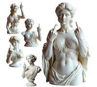 Statue drôle du doigt d'honneur de Vénus - Figurine audacieuse en résine de la déesse grecque Aphrodite, buste de Vénus de style romain avec attitude, décoration unique pour étagère de bureau et de
