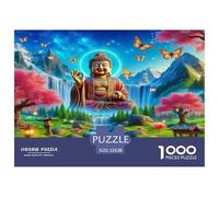 Statue du Bouddha Jigsaw Puzzle 1000 Pièces pour Les Adultes Puzzles Difficiles Cadeaux pour Adultes 100% Carton Recyclé Puzzle Décoratif 52x38cm/1000pcs