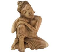 Statue du Bouddha Penseur 30cm en bois sculpté | Déco Bali