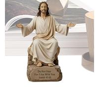 Statue du Christ - Art de table religieux catholique en résine | Figurine de décoration chrétienne de 2,36 pouces | Statue de Jésus | Sculpture de Jésus pour la décoration de bureau d'église, de