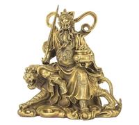 Statue du Dieu de la Fortune en Laiton chevauchant Un Tigre Mascotte Feng Shui en Bronze en Laiton