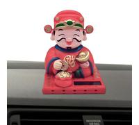 Statue du Dieu de la Richesse, Dashcams de décoration chinoise pour voiture | de tableau de bord de voiture à énergie solaire, de Dieu de la richesse,
