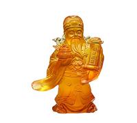 Statue du Dieu de la Richesse, Dieu Porte-Bonheur de la Richesse, Tsai Shen Yeh, glaçure colorée, Artisanat, Figurines pour la Maison, Le Bureau, décoration de Bureau