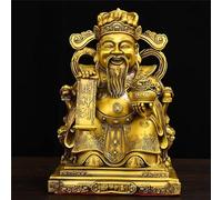 Statue du Dieu de la Richesse en cuivre Pur fabriquée à la Main, Figurine Porte-Bonheur Traditionnelle Chinoise pour Cadeau et décoration de Bureau