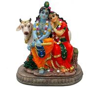 Statue du dieu hindou Radha Krishna - 16,8 cm de hauteur - Idole indienne - Cadeau de Saint-Valentin et de mariage pour les Indiens - Article Puja - Cadeaux pour la maison, le bureau, l'autel, le