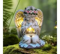 Statue du Jardin des Anges, LumièRe d'ange Priant, Lampe Solaire Exterieur Decorative, Imperméable, Lanterne Solaire Exterieur Jardin, pour Terrasse,Pelouse,Cour, Tombe