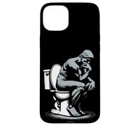 Statue du Penseur sur Toilettes Auguste Rodin Drôle Coque pour iPhone 15 Plus