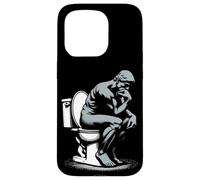 Statue du Penseur sur Toilettes Auguste Rodin Drôle Coque pour iPhone 15 Pro