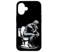 Statue du Penseur sur Toilettes Auguste Rodin Drôle Coque pour iPhone 16
