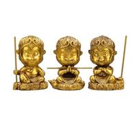 Statue du Roi Singe Chinois en Laiton, Décoration d'Intérieur Feng Shui, Figurine Wukong, Statue du Voyage vers l'Ouest, Laiton, 5,1 x 3,7 x 7,1 Pouce