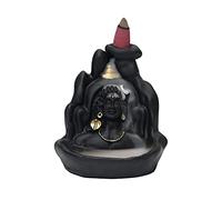 Statue du Seigneur Adiyogi Shiva avec porte-encens, Mahadev Murti pour Mandir, décoration de maison/bureau avec 20 cônes d'encens gratuits (fait à la main)