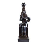 Statue égyptienne antique de la déesse Isis allaite son fils Horus noir moyen fabriqué en Egypte. Isis allaitant son fils Horus est l'une des images les plus populaires de cette déesse protectrice.