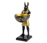 Statue Égyptienne D'? De 25 Cm - Statue De ? Avec Bol | Figurine De Dieu En Polyrésine Peinte À La Main Avec Bol D’offrande | Décor De L’Egypte Ancienne En Résine | Décor De Dieux Égyptiens À