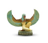 Statue égyptienne d'Isis unique en pierre noire fabriquée en Égypte. Grande mère Isis, symbole de guérison et de magie, son nom signifie reine du trône.