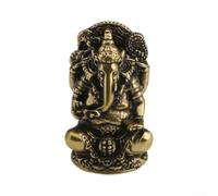 Statue Élphant Dieu Thaï en Laiton 3.2x5.2cm | Design intriqué, culturel riche, finition dorée, taille compacte, symbole de prospérité