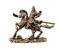 Statue en Bronze du Dieu de la Richesse, Ornements de Guan Gong à Cheval en Laiton, Petit Bureau en Bronze Antique, thé pour Animaux de Compagnie