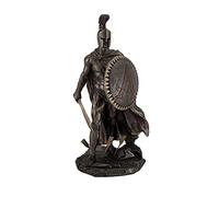 Statue en bronze roi Léonidas de Sparte avec épée et bouclier