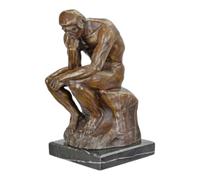Statue en bronze The Thinker par Auguste Rodin - Base en marbre véritable - 30,5 cm