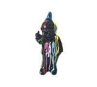 Statue en céramique Lutin grossier noir et multicolore