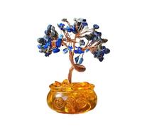 Statue en Cristal Arbre de Fortune en Cristal Naturel rassemblant des trésors invitant à la Richesse Ornement Maison améthyste pour la Maison(Blue)