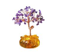 Statue en Cristal Arbre de Fortune en Cristal Naturel rassemblant des trésors invitant à la Richesse Ornement Maison améthyste pour la Maison(Purple)