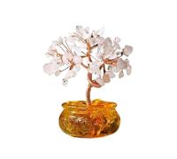 Statue en Cristal Arbre de Fortune en Cristal Naturel rassemblant des trésors invitant à la Richesse Ornement Maison améthyste pour la Maison(Pink)