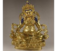 Statue en cuivre Pur du Dieu de la Richesse Statue de Bouddha Sculpture Ornements Bouddhisme tibétain Dieu népalais de la Richesse Artisanat
