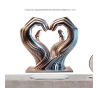 Statue en forme de cœur en acrylique - Décoration de bureau créative | Design en acrylique argenté, finition brillante sous la lumière, compact et mignon, pour chambre, salon, étagère