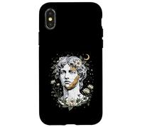 Statue en marbre Buste Fleurs Sculpture céleste élégante Coque pour iPhone X/XS