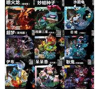 Statue en PVC lumineuse du groupe d'évolution de démarrage Pokémon Kanto, Bulbasaur, Charmander, Squirtle, Pikachu, décoration de bureau pour collectionneurs D 21cm