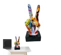 Statue en résine à la main - Sculpture à la main, figurine de paix, statue d'art abstrait | 7,2 cm, sculpture de table moderne colorée pour étagère, bureau, table, ornements esthétiques, 1 pièce