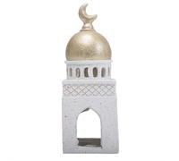 Statue en résine du Ramadan, architecture islamique, lune et mosquée, collection de décorations culturelles islamiques, château de l'Aïd, décoration décorative en résine pour la maison et le bureau