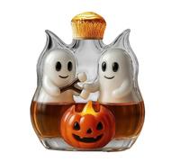 Statue en verre décanteur à vin - Bouteille d'Halloween créative avec thème hanté, construction élégante en verre transparent | Support à whisky décoratif pour armoire, étagère de bar, affichage de