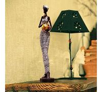 Statue Ethnique Africaine - Figurine De Femme Tribale En Résine, Ornement De Table Artistique, Décoration D'intérieur | Étagère, Bibliothèque, Salon, Couloir, Bureau Et Espace De Vie Pour Les C